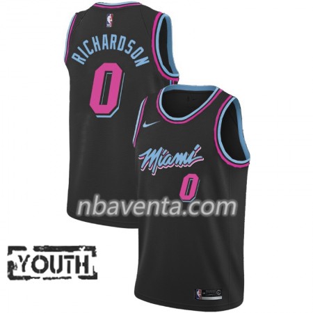 Camiseta Niños Miami Heat Josh Richardson 0 2018-19 Nike City Edition Negro Swingman